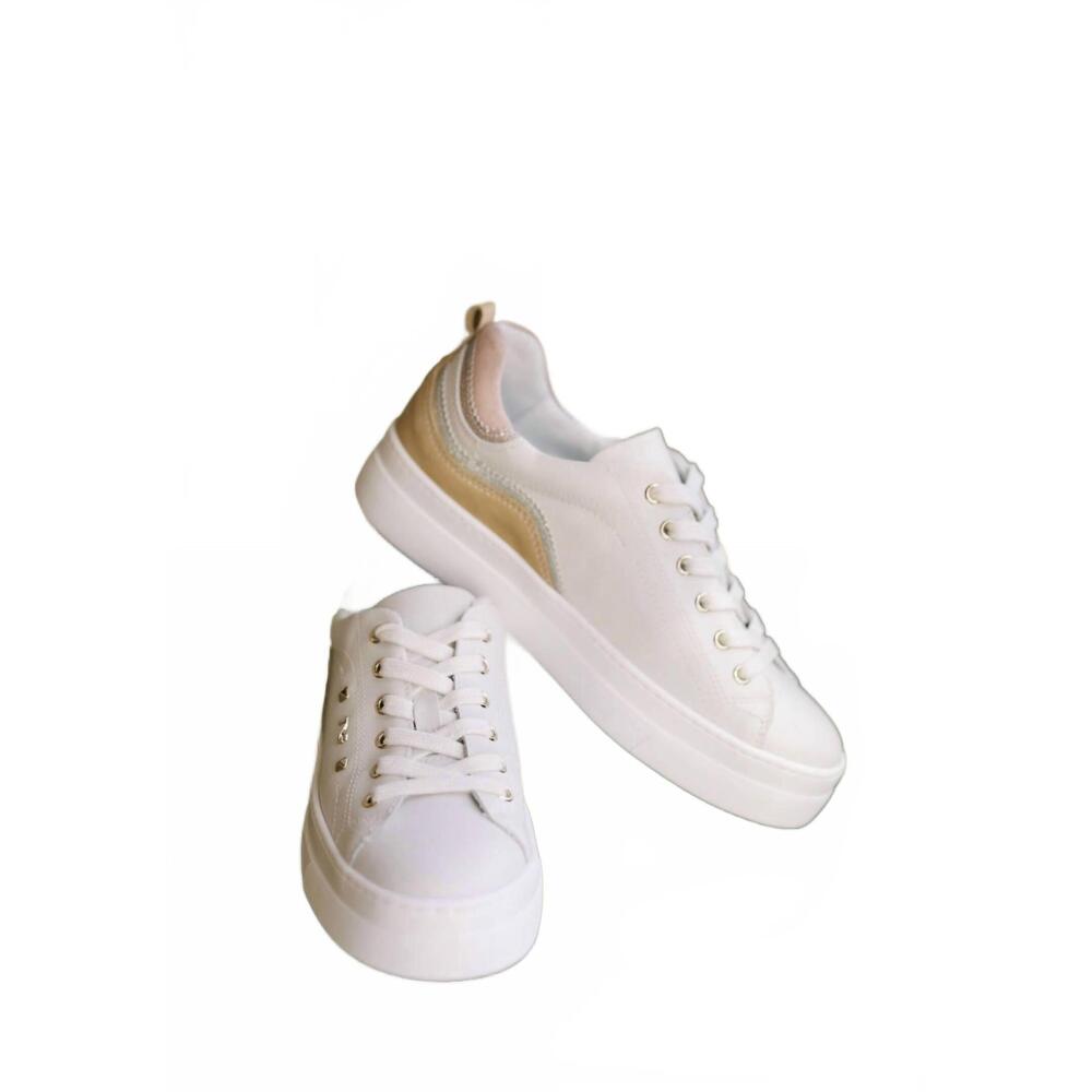 NEW NEROGIARDINI women's platform accent sneaker in pink/brown